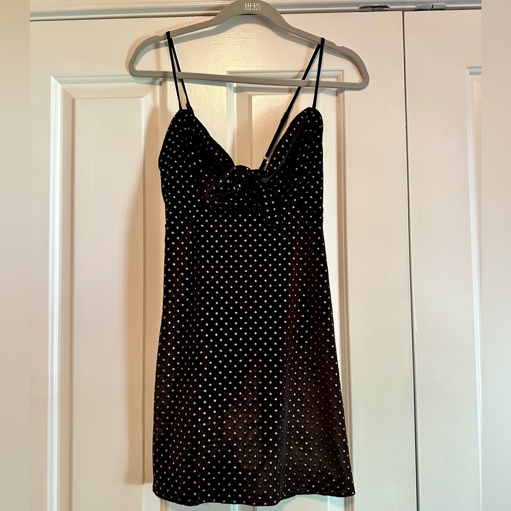 Mumu velvet black & gold dress